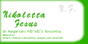 nikoletta fesus business card